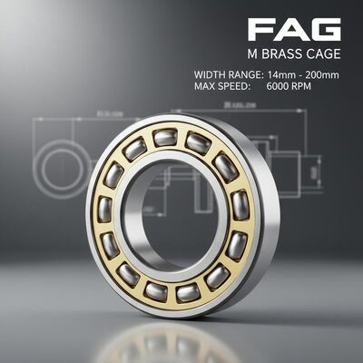 ヘビーデューティー用途向け、幅14mm～200mm、最高回転数6000rpmのM真鍮ケージ付きFAG球面ころ軸受