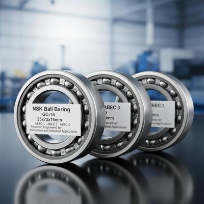 NSK ボールベアリング クロム鋼 (GCr15) 35x72x15mm ABEC 1, ABEC 3, ABEC 5 自動車および産業用途向け精密設計
